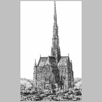 Cathédrale Saint-Pierre de Beauvais, Cathédrale avec sa haute tour-lanterne (dessin du XVIe siècle). photo X — vernon-visite.org (Wikipedia).jpg