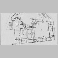 Redon, ns des bâtiments actuels et emplacement des découvertes dessin C. Courbot d'après un plan de P. Motte (C. Courbot).jpg