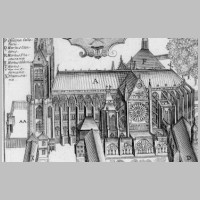 Saint-Denis, gravee du 17eme siecle representant l'abbaye de Saint-Denis en France (Wikipedia),a.jpg