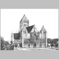 'Epos plan' for restoration of Nidaros Cathedral, Trondheim, Norway, as drawn by Olaf Nordhagen (d. 1925) in 1914.png