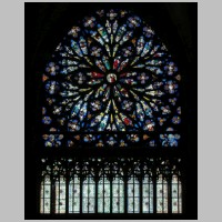 Abbaye Saint-Ouen de Rouen, photo Tango7174, Wikipedia. Rose, bras sud du transept.jpg